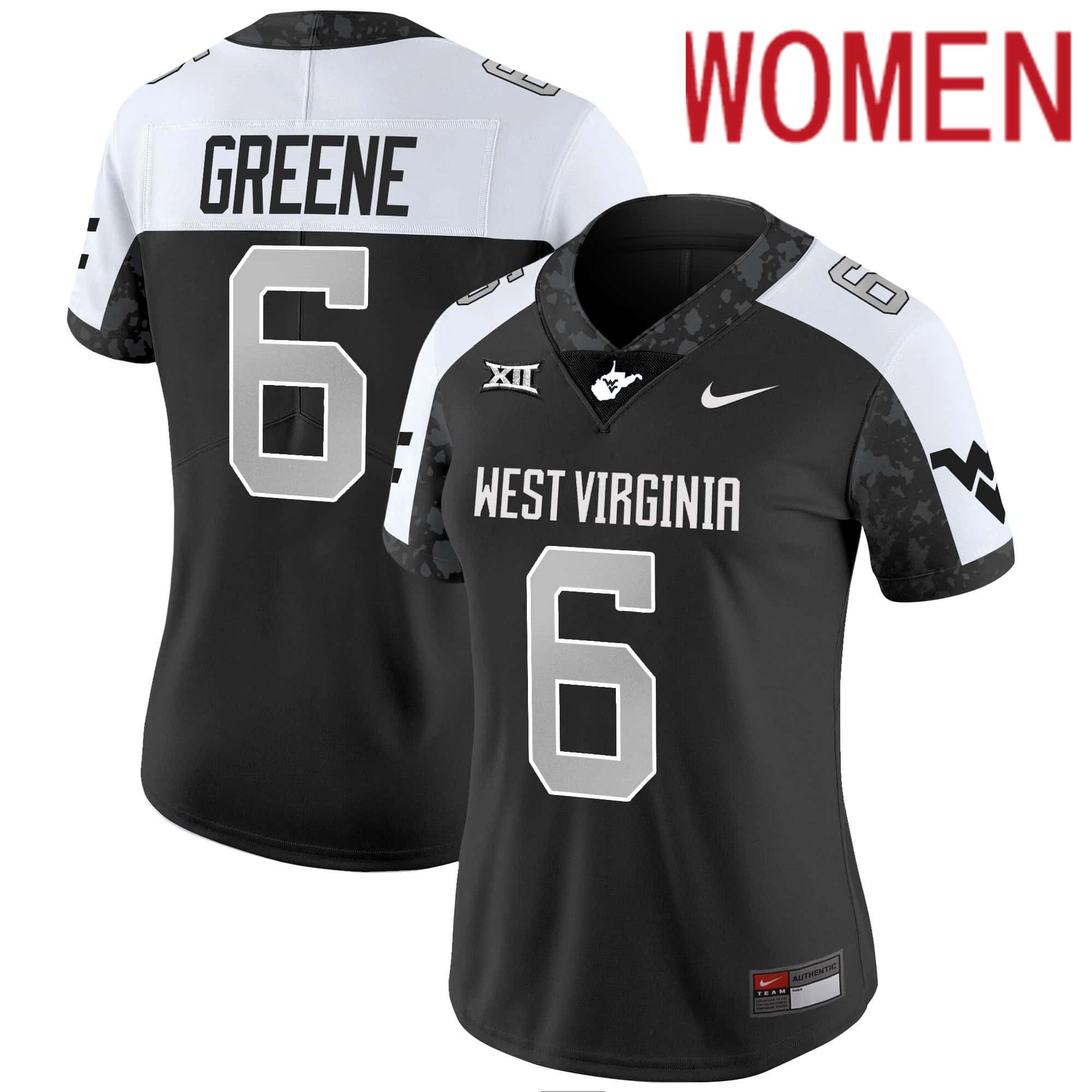 Women West Virginia Mountaineers #6 Greene Black 2024 Nike Vapor Limited NCAA Jersey style 1